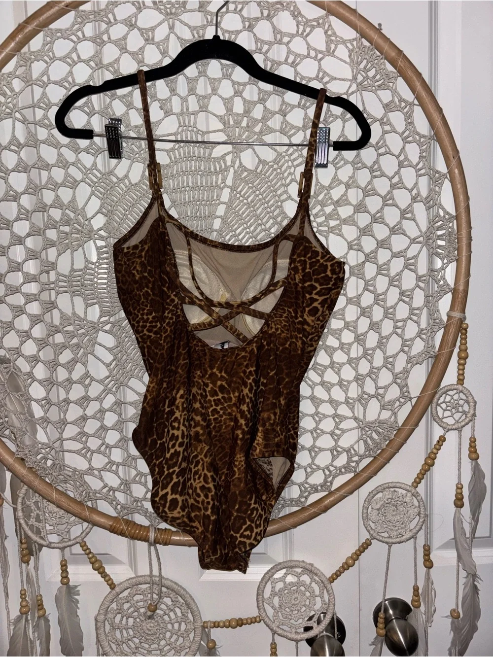 Vintage Leopard Print One-Piece Swimsuit‎ size 14 A00365